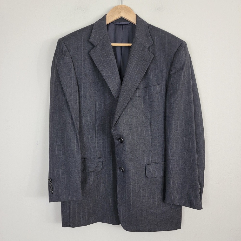 Hickey Freeman Loro Piana Blazer Sport Coat Mens 40‎ Sht Tasmanian Wool Gray